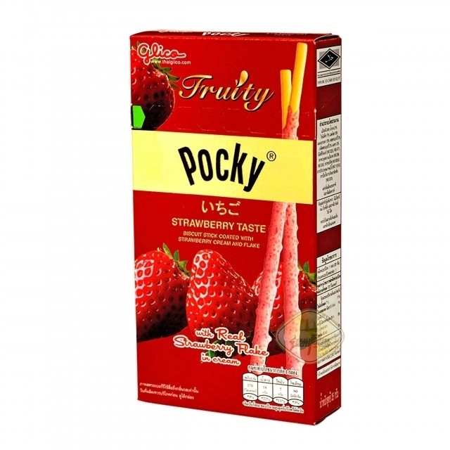 Японские палочки-печенье Pocky Glico Pocky, клубника, 35 гр