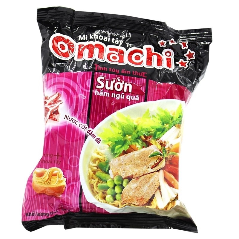 Лапша быстрого приготовления Omachi, яичная на мясном бульоне, со свининой , 80 г