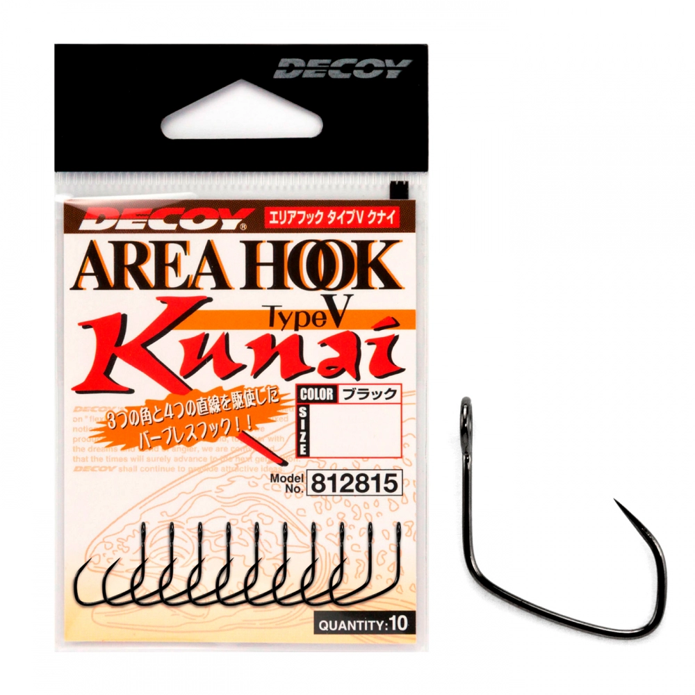 Крючки одинарные одинарные Decoy Area Hook Type V Kunai