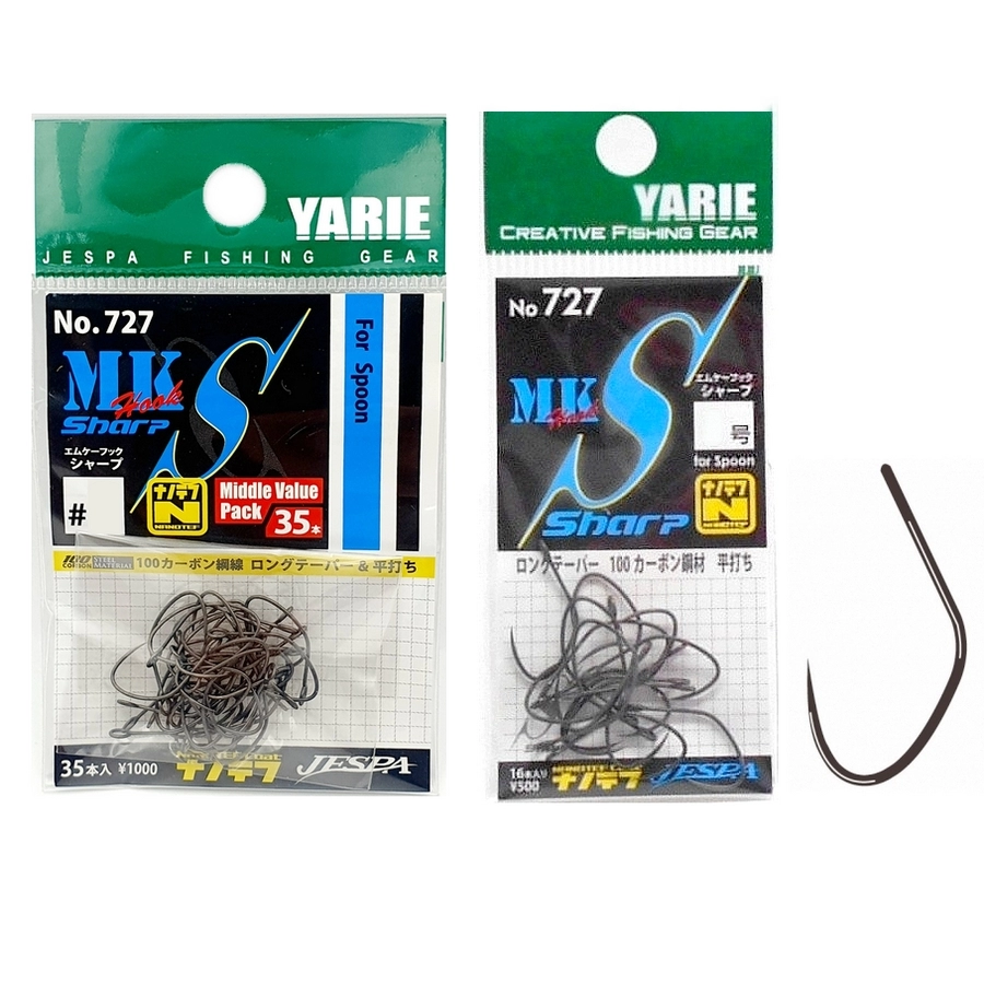 Крючки одинарные Yarie №727 MK Hook Sharp