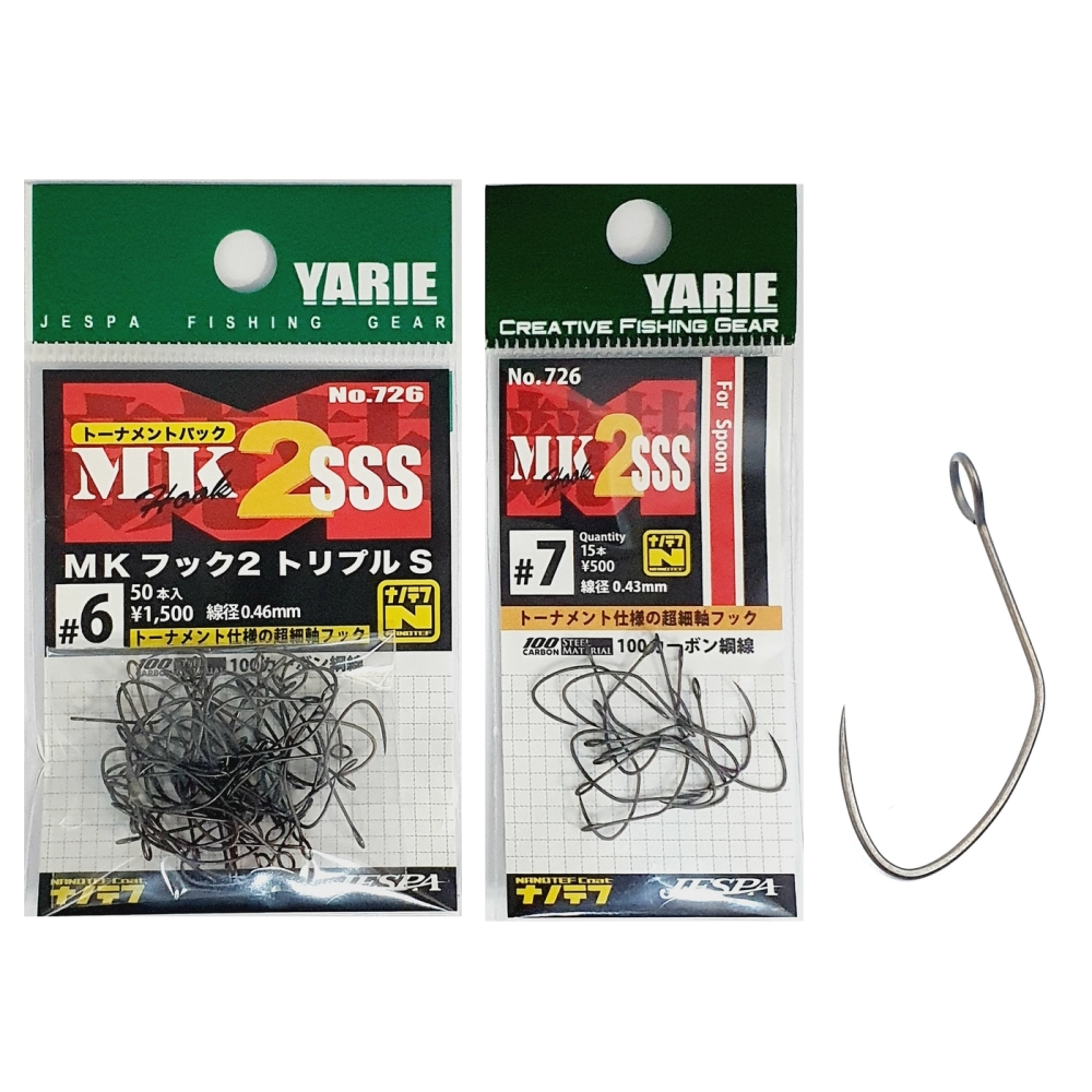 Крючки одинарные Yarie №726 MK Hook 2 SSS