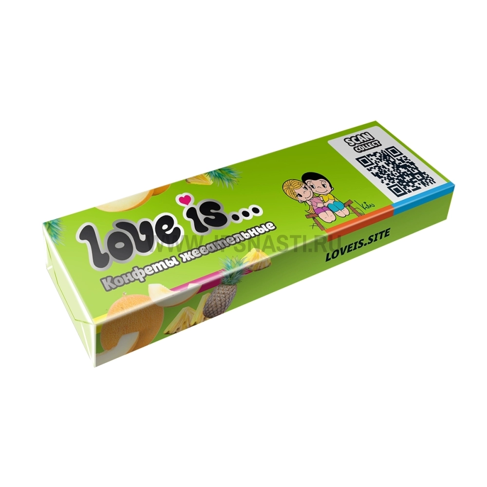 Жевательные конфеты Love Is, со вкусом дыни и ананаса, 20 г