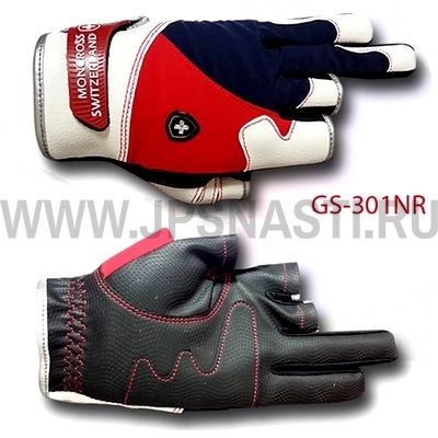 Перчатки без 3-х пальцев Moncross GS-301NR, размер XL, сине-красный
