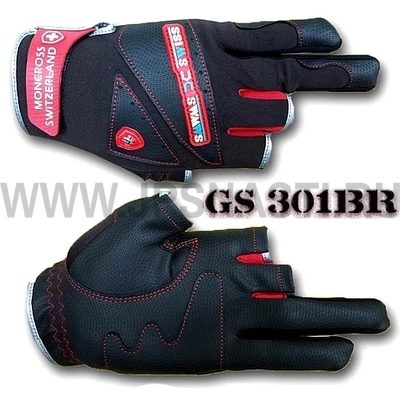 Перчатки без 3-х пальцев Moncross GS-301BR, размер XL, красно-черный